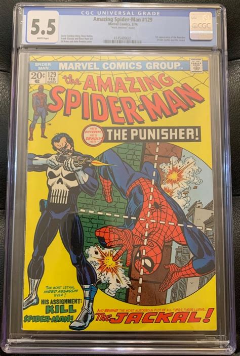 Amazing Spiderman Cgc White Pages St Appearance Of Punisher