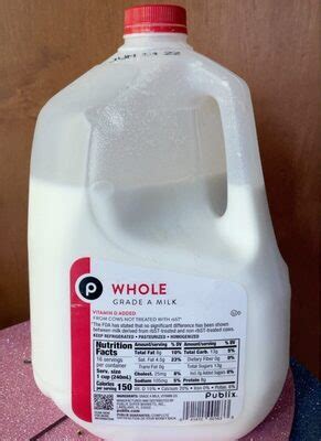 1 Gallon Whole Milk Nutrition Facts