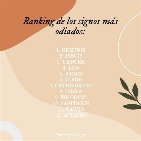 Ranking De Los Signos M S Odiados Signos Zodiacales Signo G Minis