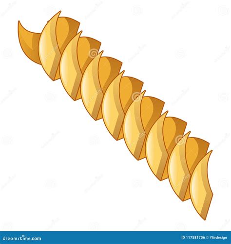 Fusilli Pasta Icon Cartoon Style Stock Vector Illustration Of