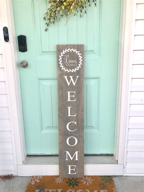 Family Name Front Porch Sign WELCOME Customized Front | Etsy