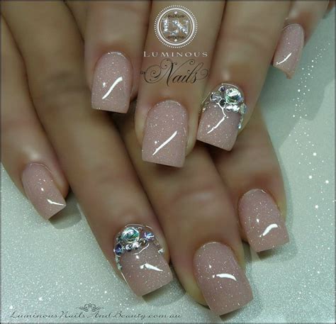 The Nude Color Is Really In Right Now Just Add A Lil Bling To Dress It Up Diva Nails Glam