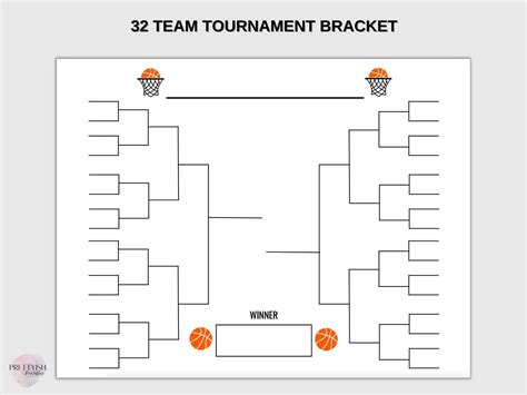 Basketball Sports Bracket Template Tournament Bracket Editable Bracket ...