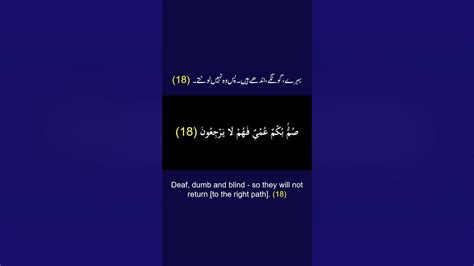 Surah Al Baqarah Ayah Verse Ayat 18 Recitation Arabic With English And