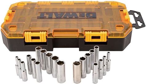 Amazon DEWALT Deep Socket Set 20 Piece 1 4 Drive Metric SAE