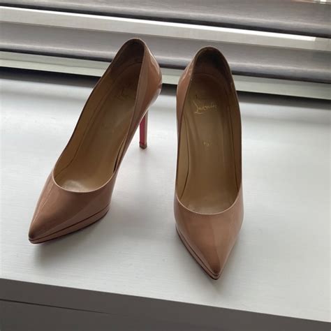 Christian Louboutin Shoes Christian Louboutin Pigalle Plato 0 Patent Pj1a Nude Size 38