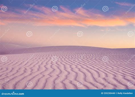 Rows of Rippling Sand Turn Pink and Orange at Sunset Stock Photo - Image of nature, road: 255230448