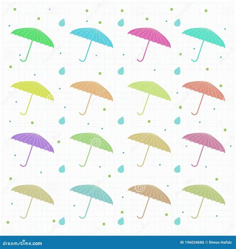 Colorful Umbrellas Pattern Seamless Pattern With Colorful Umbrella