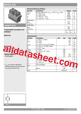 Skkq Datasheet Pdf Semikron International