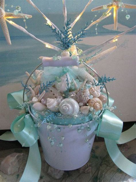 White Seashell Starfish Wedding Centerpiece Decoration Lights Etsy