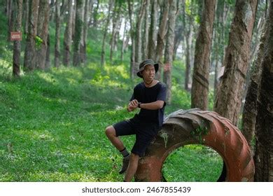 Mature Asian Man Hiking Images Stock Photos And Vectors Shutterstock