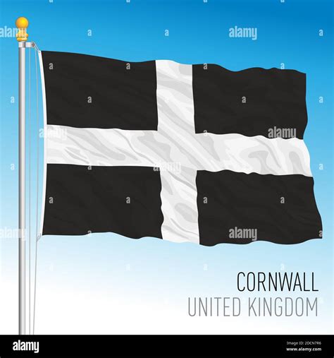 Cornwall county flag, United Kingdom, vector illustration Stock Vector ...