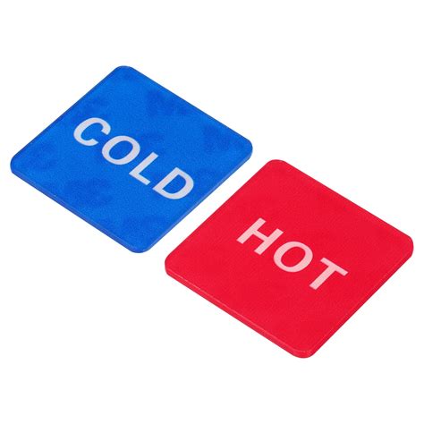 Uxcell Self Stick Hot Cold Water Label Square Sticker Signs Red Blue Pack Walmart