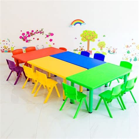 Kindergarten Kids Classroom Furniture Set Colorful Children School ...