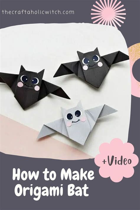 How to Make Origami Bat (Easy Folding Instruction + Video) | Halloween ...