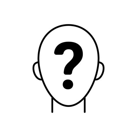 Anonymous Head With Sign Question Line Icon Who Person Concept