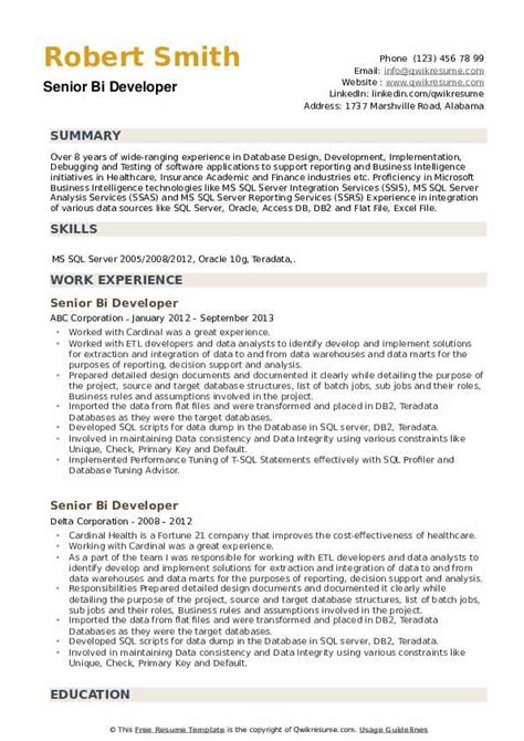 Power Bi Developer Resume 3 Bi Developer Resume Examples How To Guide