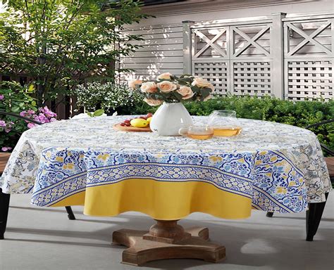 Amazon Home Bargains Plus Oval Vinyl Tablecloth With Flannel