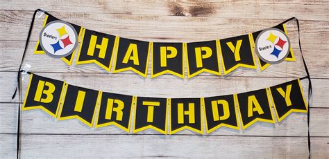 Pittsburgh Steelers Happy Birthday Banner Football Birthday Etsy Uk