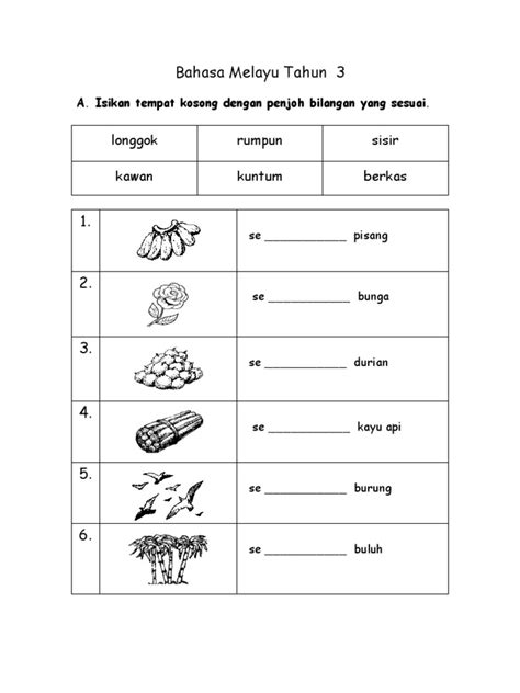 Latihan Bahasa Melayu Tahun 3 Sjkc