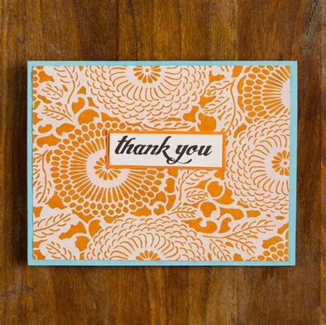 Thank you card orange and white