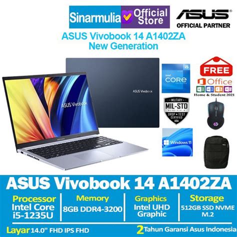 Promo Asus Vivobook 14 A1402za I5 1235u 512gb Ssd 14 Fhd Ips W11 Ohs Icelight Silver 8gb