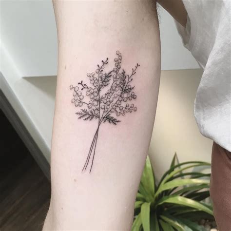 Wattle for Lily 🍃 #wattle #goldenwattle #wattletattoo #australianflora #flowertattoo # ...