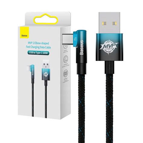 Baseus Mocny Kabel PrzewÓd Usb Usb C KĄtowy 90 Stopni Pd Qc 100w 2m