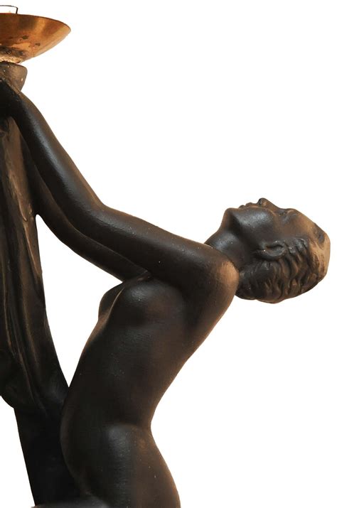 Pair Of Exquisite Art Deco Ebonized Plaster Nude Feminine Form Table Lamps S For Sale At Stdibs