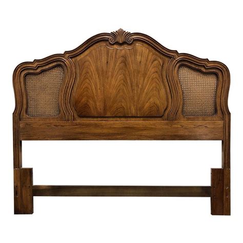 Thomasville Camile Oak French Country Style Cane Queen Size Headboard