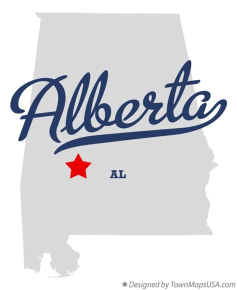 Map of Alberta, AL, Alabama