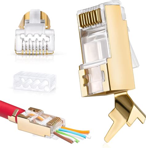 Rj45 Cat7 And Cat66a Pass Through Connectors 30 Pcs 8p8c 50um Gold