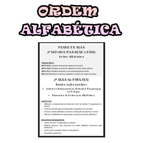 Ordem Alfabética 1 Ano
