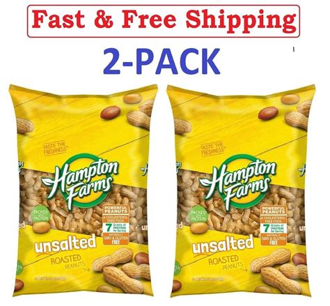 Hampton Farms Unsalted In Shell Peanuts High Protein Snacks 5 Lbs 2