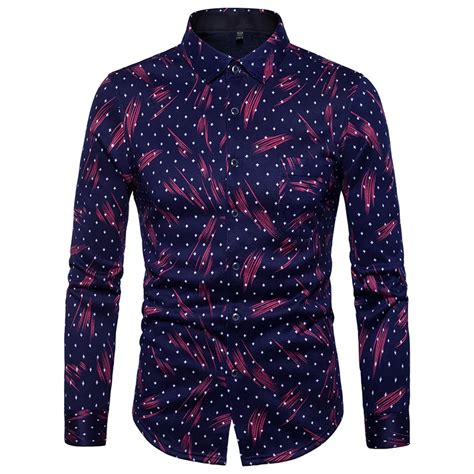 Men Warm Shirts Winter 2017 Fashion Printing Slim Fit Male Plus Velvet