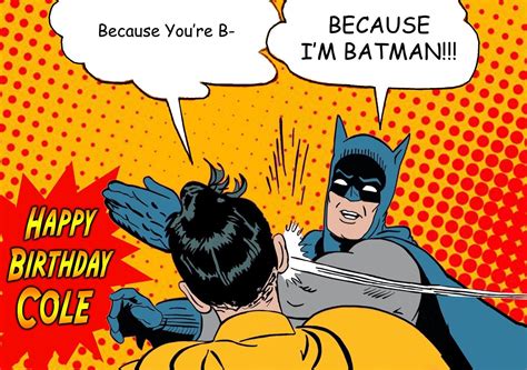 Pop Art Batman Robin Spoof Slap Meme Personnalised Happy Birthday My XXX Hot Girl