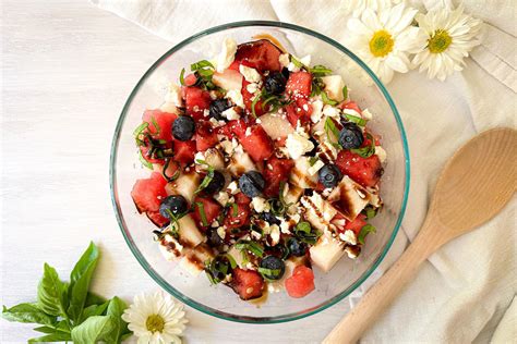 Red White And Blue Watermelon Salad Recipe For Fourth Of July Hungry Girl