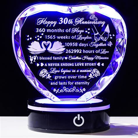 Amazon Ywhl Th Anniversary Crystal Heart Gifts For Couples