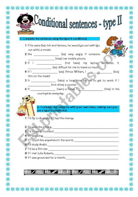 Conditional Sentences Type II ESL Worksheet By CarlaAlves