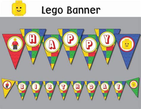 LEGO banner Printable (all letters) INSTANT DOWNLOAD | Lego banner ...