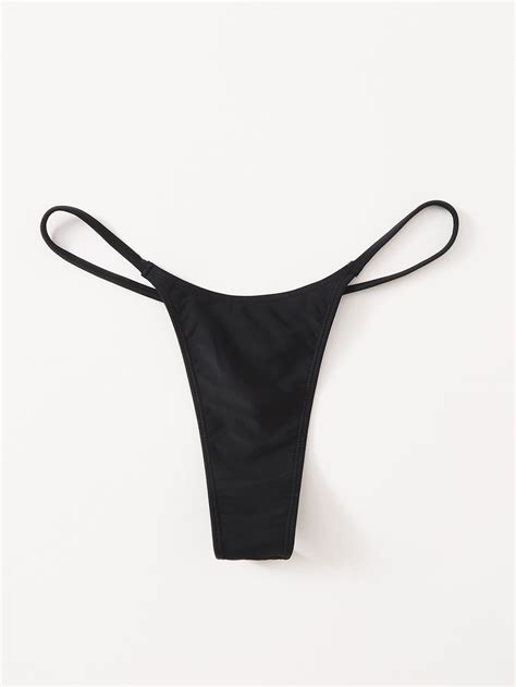 Solid Thong Bikini Panty