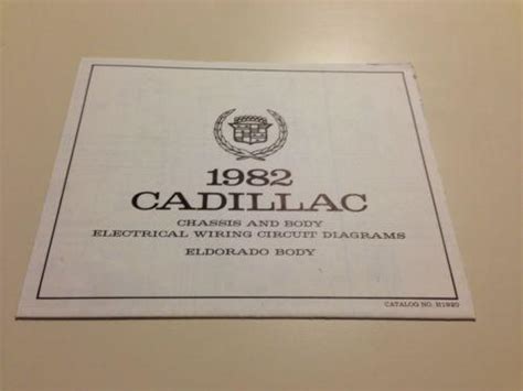 Sell 1982 Cadillac Eldorado Body Electrical Chassis Wiring Diagrams