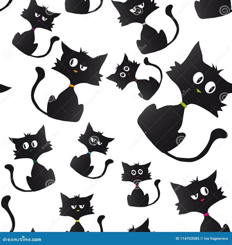 Black Cat Cartoon Sample Background Stock Vector - Illustration of ...