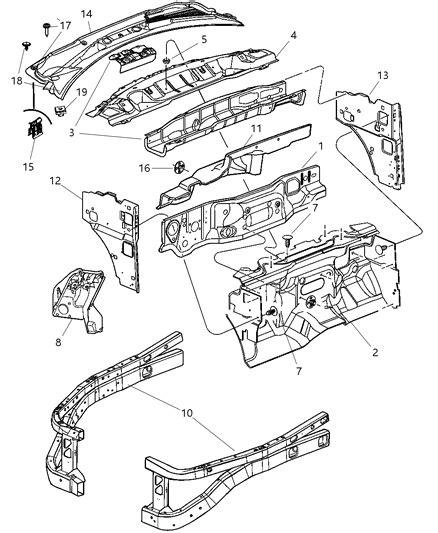 Cowl Dash Panel Related Parts 2008 Dodge Durango