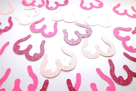 Pink Hen Party Boob Confetti Hen Party Decor Lesbian Bachelorette