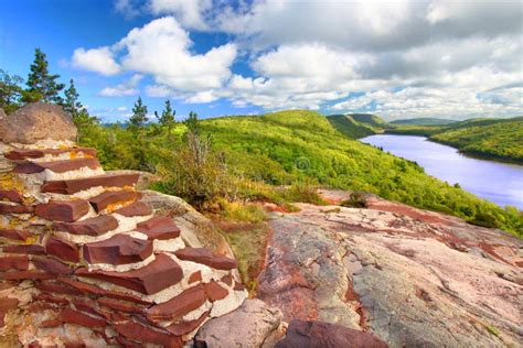 Lake of the Clouds Michigan Stock Image - Image of conservation, creek ...