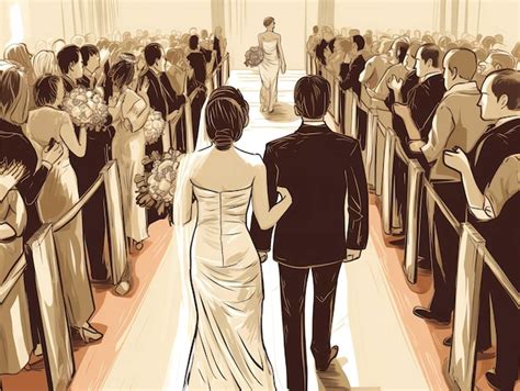 Premium Ai Image Bride And Groom Walking Down The Aisle Clipart