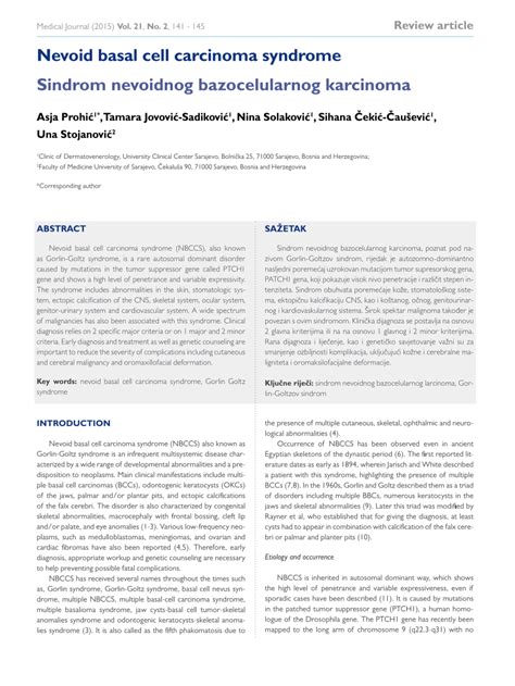 (PDF) Nevoid basal cell carcinoma syndrome