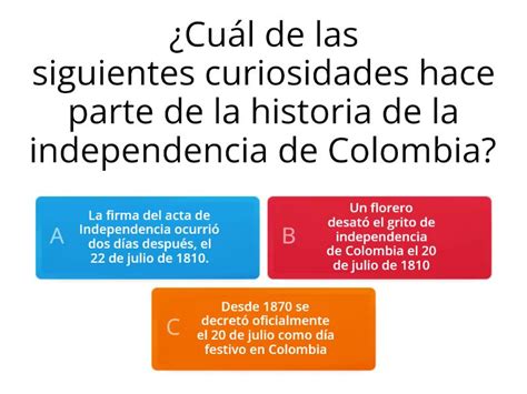 Trivia Cultura General De Colombia Cuestionario