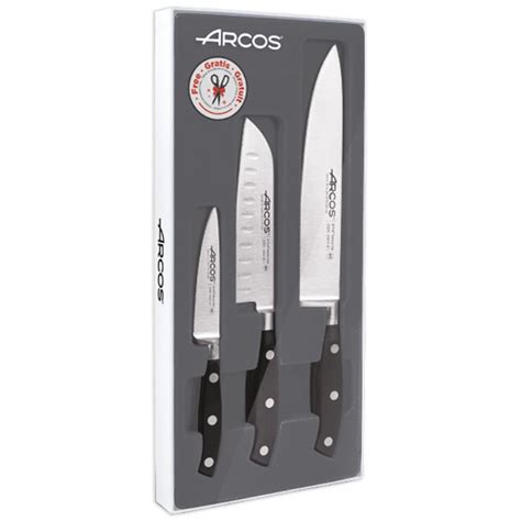 Arcos Riviera 3pc Set Paring Santoku Chefs Vautier